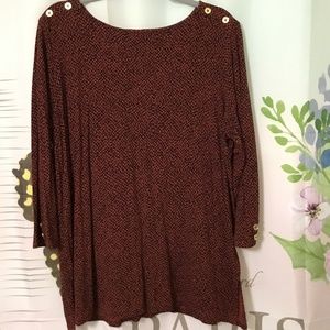 🛍️Liz Claiborne Women Top Blouse XL Color Brown and Black